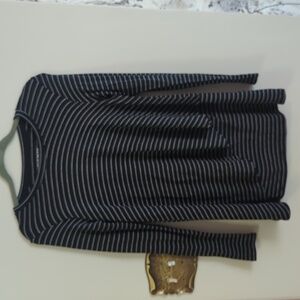 Black and White Striped Nursing Long Sleeve Top